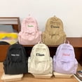 thumbnail image 4 of GPOECD Embroidered Backpack for School Girls Lightweight Summer Bookbag Stylish College Rucksack for Teens School Backpack Blue,One Size, 4 of 4