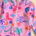 Toddler Swimsuit Girl Summer Long Sleeve Cartoon Marine Print Fashion