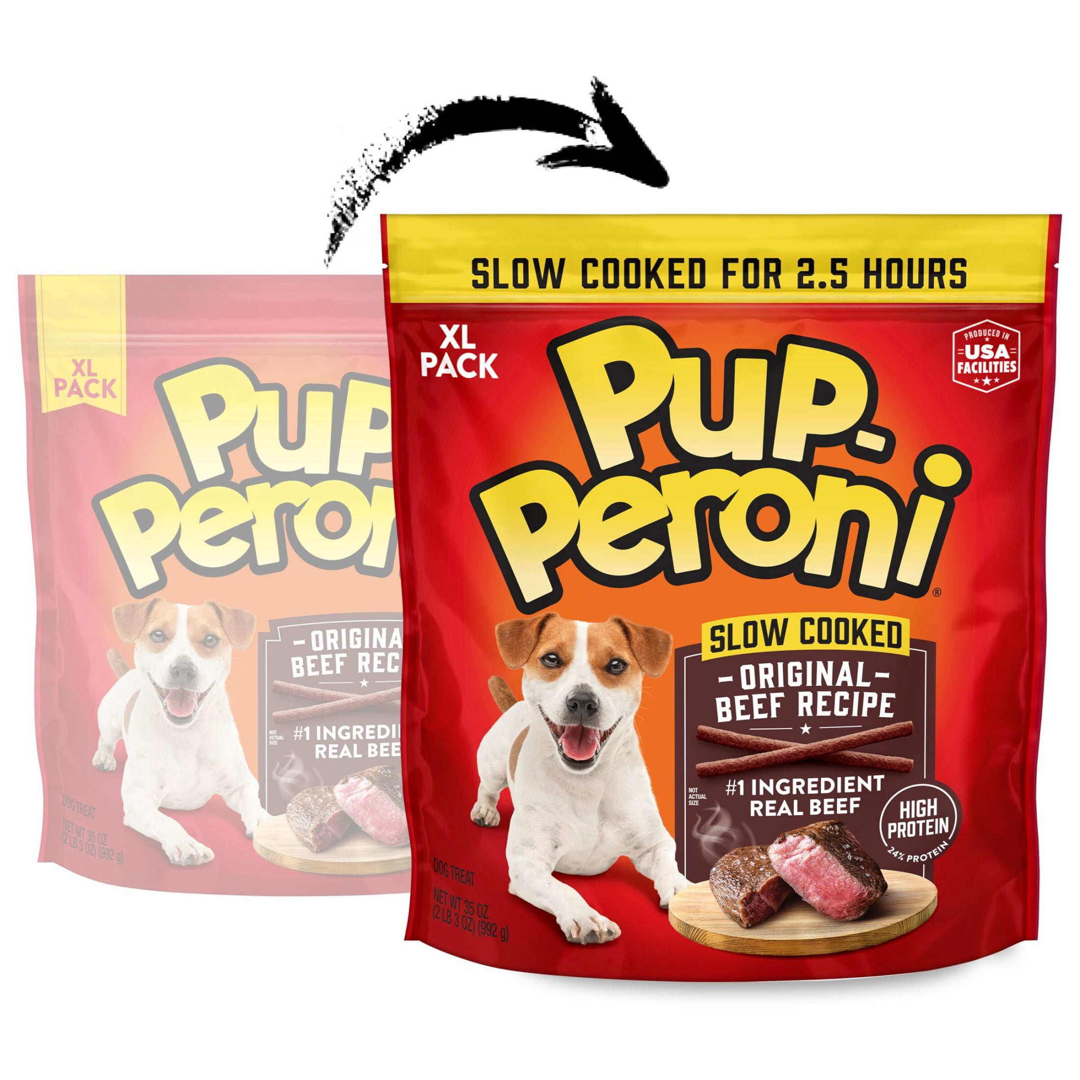(2 pack) Pup Peroni Original Beef Recipe Dog Treats, 35 oz Bag