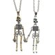 thumbnail image 3 of Envío rápido 2 piezas Retro esqueleto fantasma collares magnéticos collar de Halloween para mejores amigos parejas tomados de la mano collares de calavera regalos, 3 of 4
