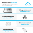 thumbnail image 5 of KBFmore 28 inch 18 Gauge ADA Undermount Double Bowl Square Kitchen Sink with 5 PCs Sink Accessories, 5 of 11