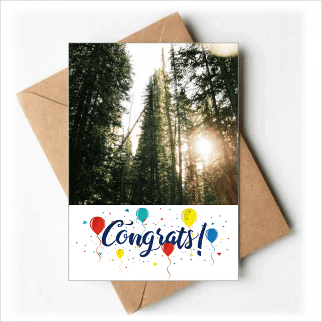 Green Forestry Science Nature Scenery Wedding Cards Congratulations Greeting Envelopes