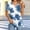 *Navy^, variant on ClodeEU Women's V-Neck Printed Short Sleeve Shirt with Button ,Casual Trendy Tunic Blouse Pink,Womens Plus M