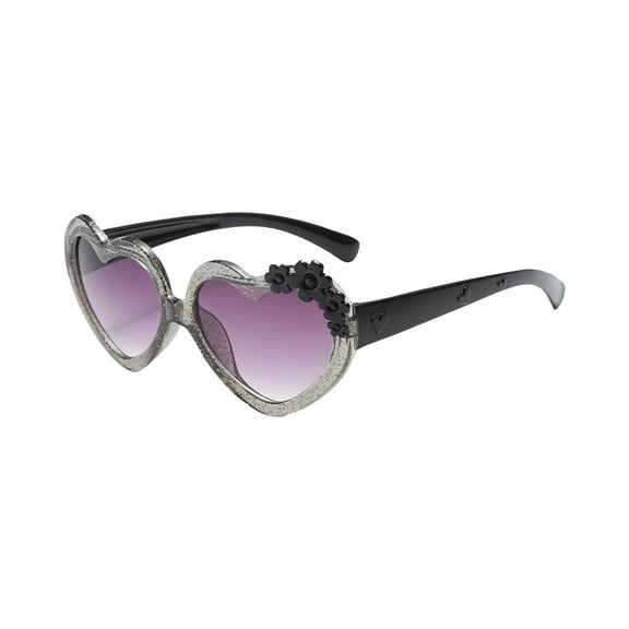 Wancir Kids Sunglasses Round Flower Heart Shaped Sunglasses for Toddler Girl Boy Baby Cute Glasses for Party