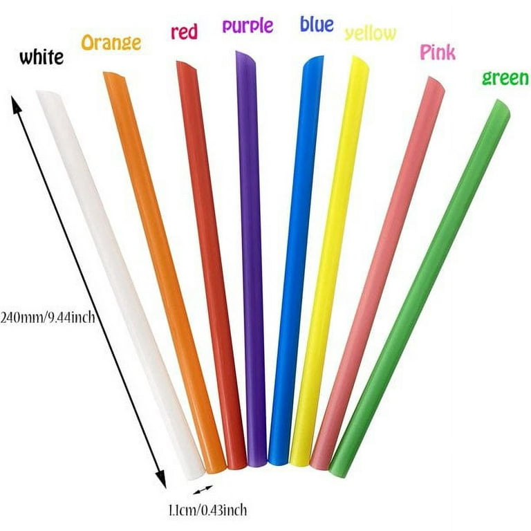 50 BOBA FAT STRAWS Extra Wide 9 X 1/2 Fat Drinking Straws Solid Colors by  Buddha Bubbles Boba 