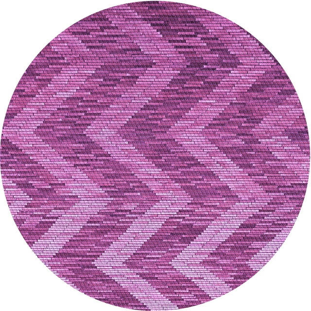 Ahgly Tapis d'Intérieur Lavable en Machine Carré Transitionnel Heliotrope Violet, 3 Pieds Carré