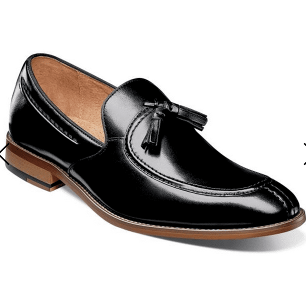 stacy adams donovan black moc toe tassel loafers