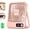 pink color, variant on Ultra-quiet square desktop fan, 5-speed strong airflow, 1800mAh USB rechargeable. Compact lightweight for home, office, car and travel.