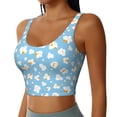 thumbnail image 2 of Goofa Blue Popcorn Printed Sports Bras for Women, High Impact Running Bra Workout Crop Tank Tops Longline Sports Bra Push up-Large, 2 of 9