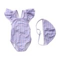thumbnail image 1 of Baby Girl Swimsuit Cute One Piece Bathing Suit with Sun Protection Ruffles Swimwear (9M-6T), 1 of 3