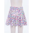 thumbnail image 4 of Lejafay Jupes Évasées Plissées Trapèze pour Filles, Brillantes Métalliques, Costume de Performance de Danse, Uniforme de Cheerleading, Coloré TTP, 4 of 7