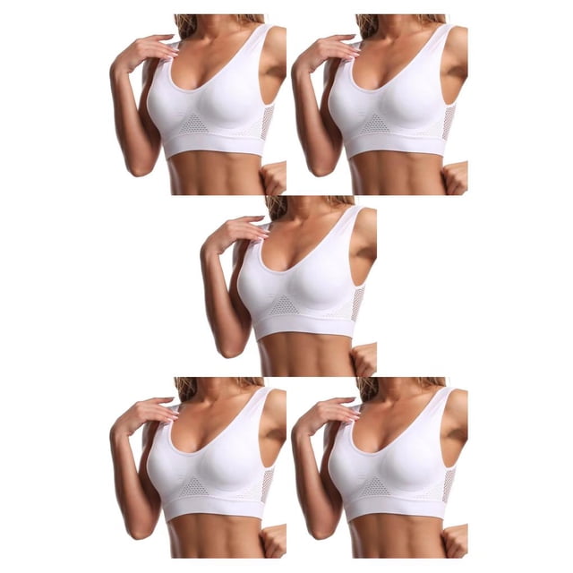 Minnieouse Sujetador deportivo inalámbrico para mujer, chaleco acolchado para dormir, ropa interior transpirable a prueba de golpes para mujer, Type2 NO2