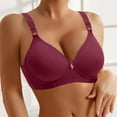 thumbnail image 2 of Razzly Women's Front Closure Floral Lace Bra Comfortable Support Underwire T Shirt Bralette Soft Wireless Everyday Wear womens tops,Bras for Women No Underwire Sports Bras for Women wireless(Wine,42), 2 of 9