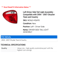 thumbnail image 2 of Left Driver Side Tail Light Assembly - Compatible with 2004 - 2007 Chrysler Town and Country 2005 2006, 2 of 2
