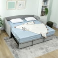 thumbnail image 2 of HOMCOM Twin Daybed, Upholstered Trundle Bed with 2 Pockets, Light Grey, 2 of 10