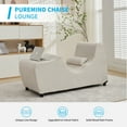 thumbnail image 3 of Mjkone Yoga Chairs for adults, Ergonomics Yoga Chaise, Computer Support Chair, Ice Velvet Chaise Lounge for Small Space, Beige, 3 of 8