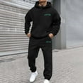 thumbnail image 2 of Zylarhe Men's And Women's Autumn And Winter Fashion Casual Letter Printed Sports Long Sleeved Hoodie Set Suit with, 2 of 4