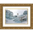 thumbnail image 1 of Shu, Tristan 24x17 Gold Ornate Wood Framed with Double Matting Museum Art Print Titled - Candide Thovex out of nowhere into nowhere, 1 of 4