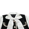 thumbnail image 4 of Princesse Bambin Filles Robe Chic à Manches Longues avec Robe de Soirée Arc Vêtements d'Automne Noir 2-3 Ans, 4 of 6