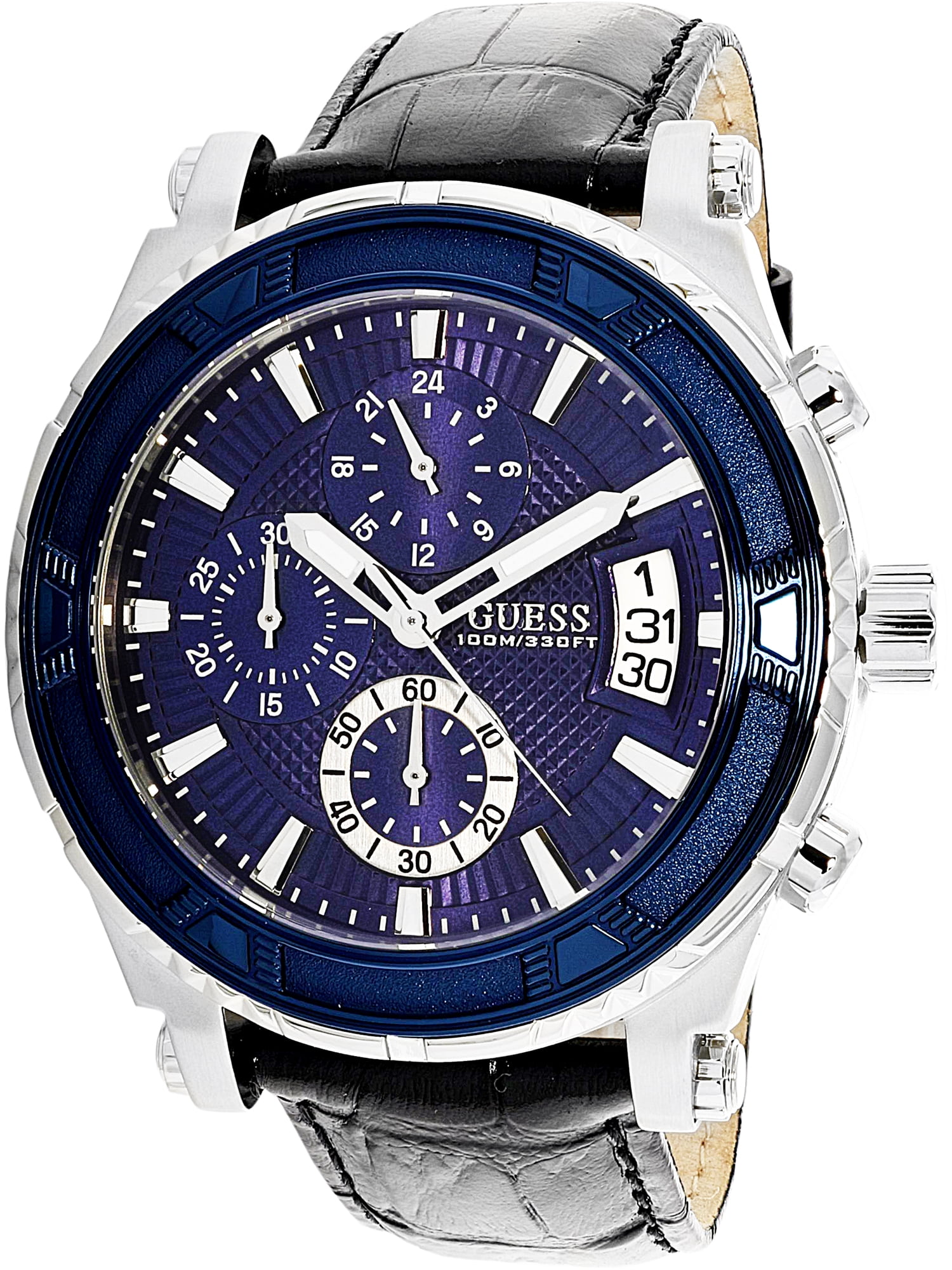 GUESS GUESS Leather Chronograph Mens Watch U0673G4