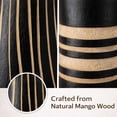 thumbnail image 4 of Modern Stripes Black and Natural Mango Tree Wood Concaving Vase, 4 of 7