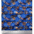 thumbnail image 1 of Soimoi Poly Georgette Fabric Brush Stroke & Feather African Print Fabric by The Yard 42 Inch Wide, 1 of 1