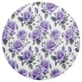 thumbnail image 3 of Ryvnso Rose Flowers Purple Round Plate Mats Dining Table Placemat Set of 4 for Holiday Decoration, 3 of 7