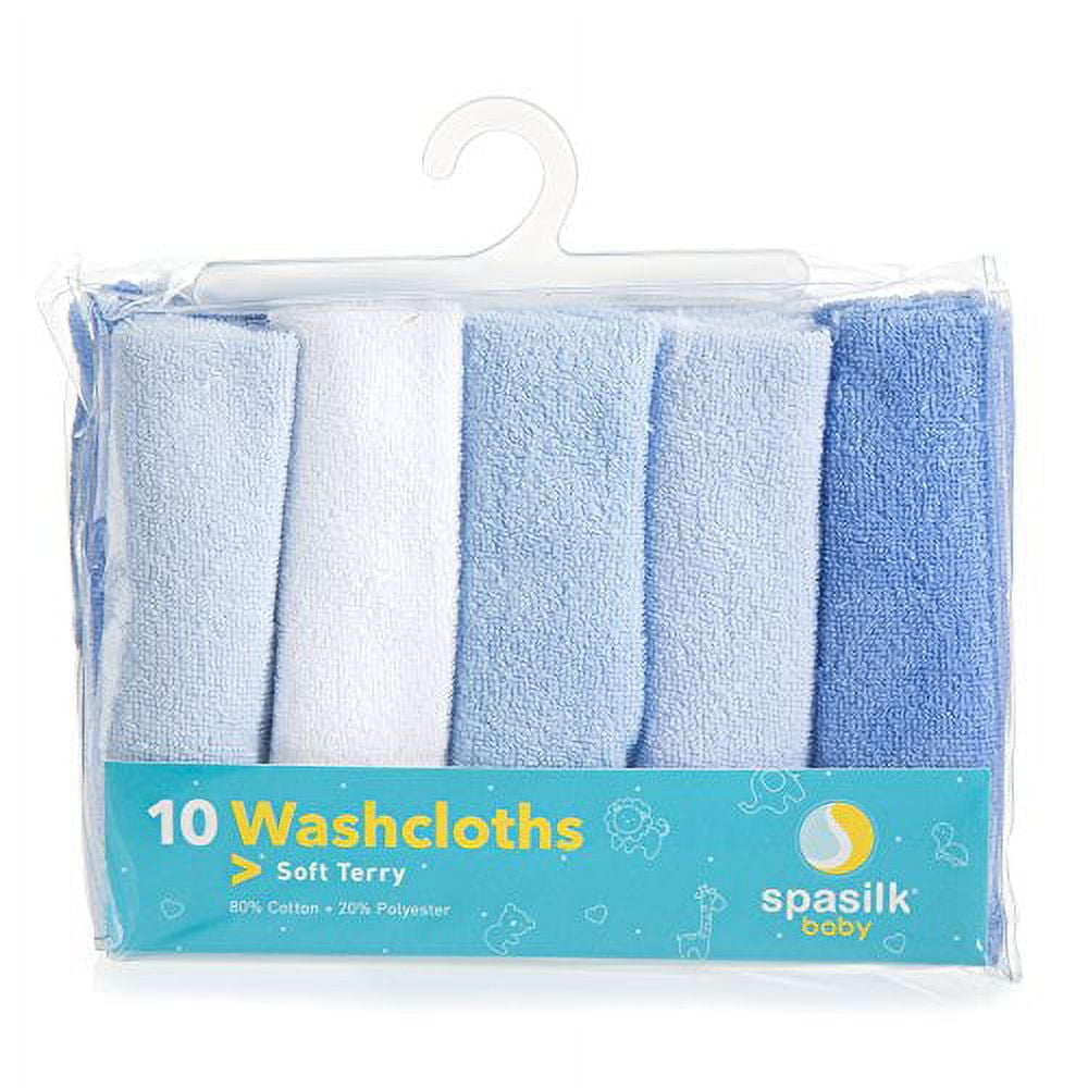 Just Born Baby Boys' 10-pack Terry Washcloths, Pom Pom, Bath Towels &  Washcloths