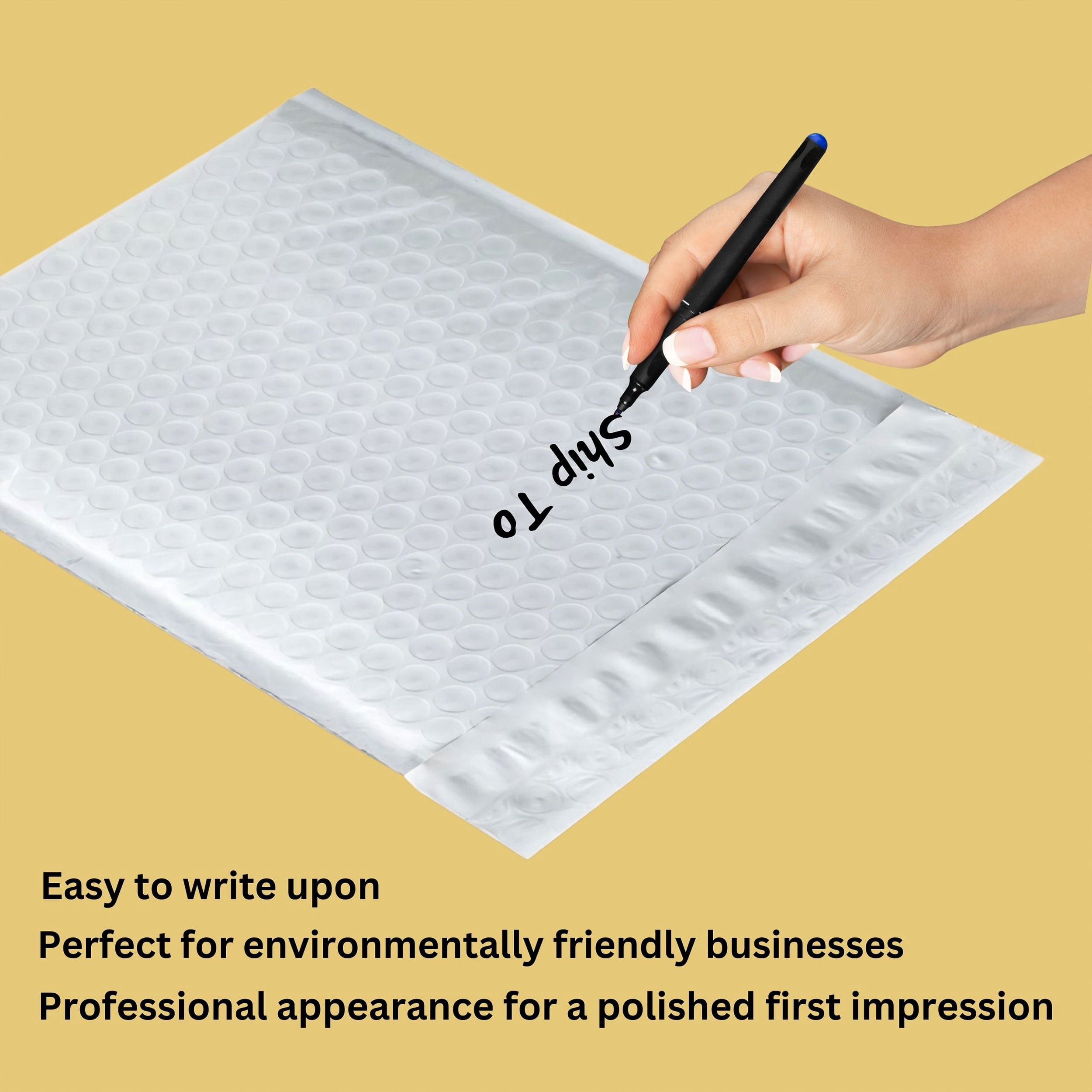 Poly Bubble Mailers Shipping Bags – Padded Envelopes, 7.25″ x 12″, White – 100-Pack