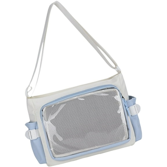 Trendy Itabag Clear Window Shoulder Bags Casual Handbag Crossbody Bag for Showcasing Pin and Accessories