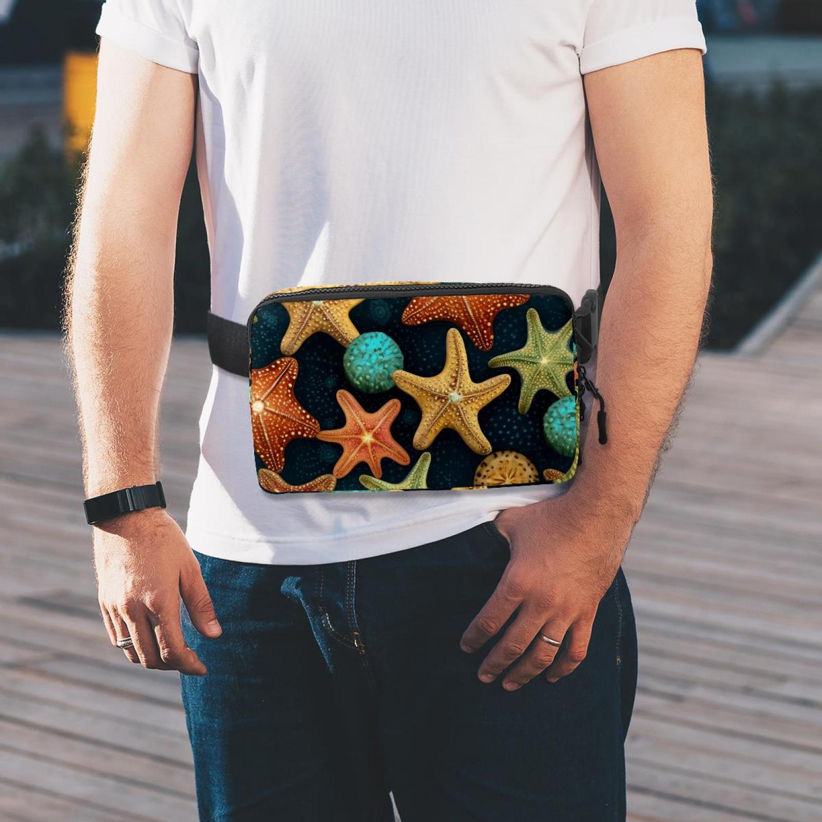 Starfish Lightweight Adjustable Running Belt with Extension Strap - Unisex Fanny Bag Crossbody Bag Cross Body Bag