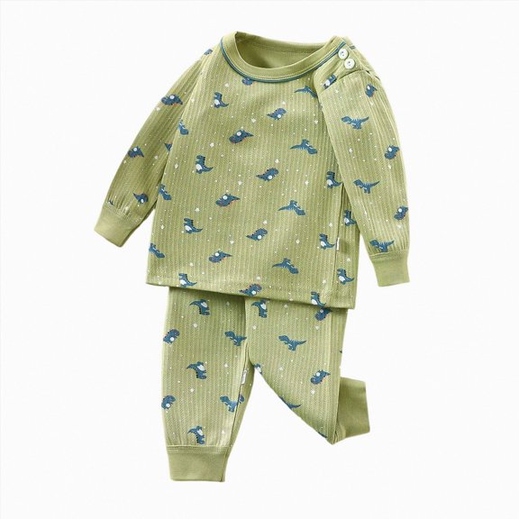masbird Toddler Girls Boys Pajama Sets Cotton 2 Piece Long Sleeve Kids Sleepwear Infant Kids Girls Boys Cute Graphic Cotton Pajamas Set(Navy,9-10 Y)