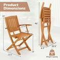 thumbnail image 3 of GVN Patio Wood Folding Chair Set of 2 with Armrests and Slatted Seat, 3 of 7