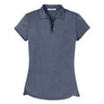 thumbnail image 5 of Ladies Trace Heather Golf Polyester Polo Shirt True Navy Heather 3X-Large, 5 of 6