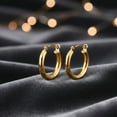 thumbnail image 5 of Stunning 14K Yellow Gold Plated Silver Hoop Earrings for Women, 20 MM Diameter, 5 of 10