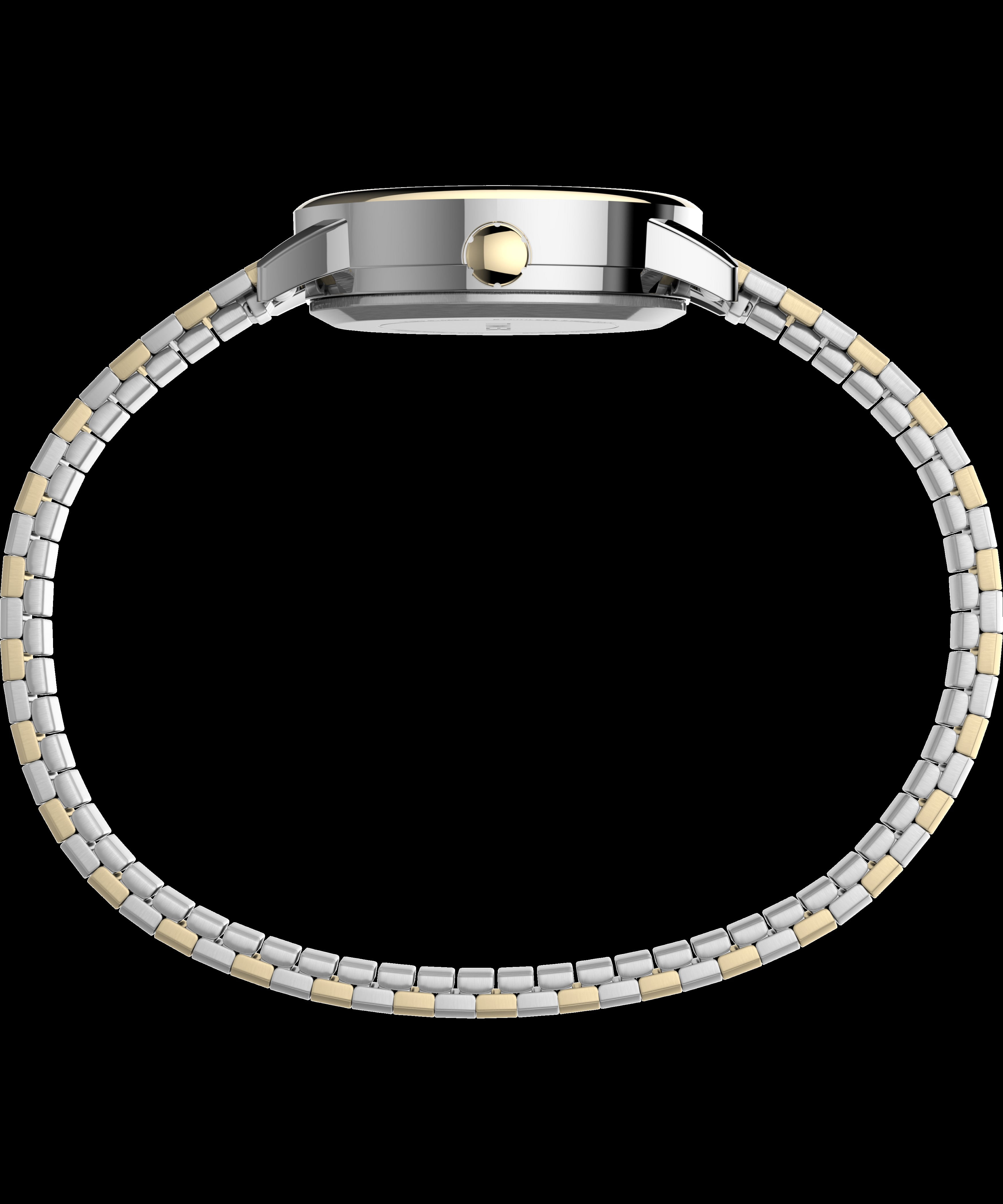 Timex Women's Easy Reader 25mm Watch – Two-Tone Case White Dial with Tapered Expansion Band