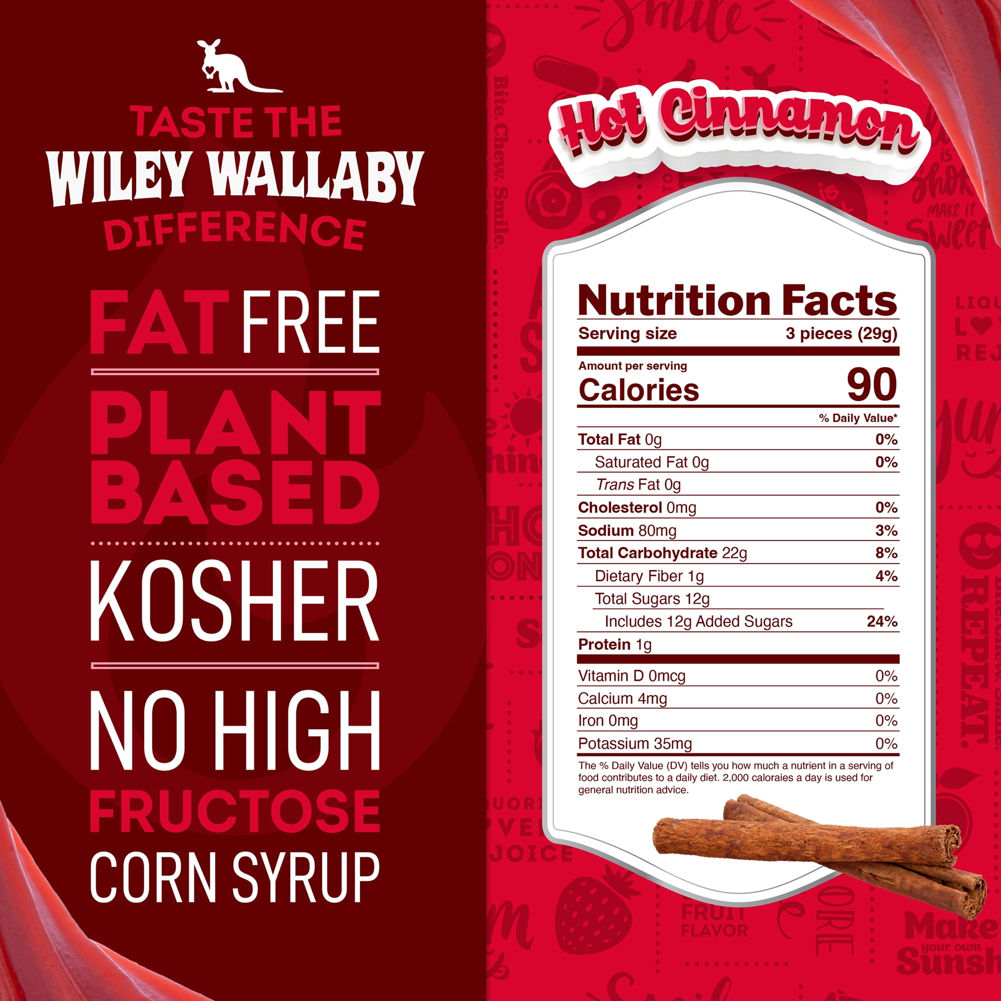 Wiley Wallaby Licorice 24 Ounce Classic Gourmet Soft & Chewy Australian Cinnamon Licorice Candy Twists, 2 Pack