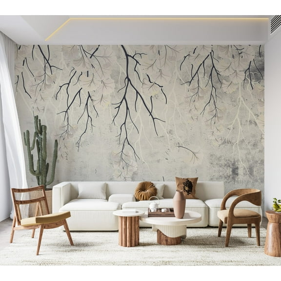 Floral Wallpaper Wall Mural - Mysterious Hanging Plants