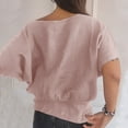 thumbnail image 6 of Women's Batwing Blouses V Neck Short Sleeve Loose Summer Dolman Tops Business Casual T-Shirts, 6 of 6
