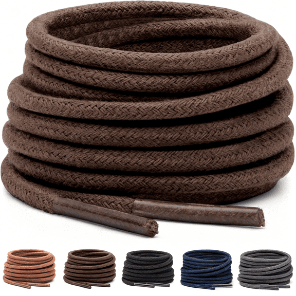 TUWAFE Shoe Laces for Dress Shoes-Round Oxford Shoelaces for Men-Shoe Laces for Men Multiple Lengths and Colors Available