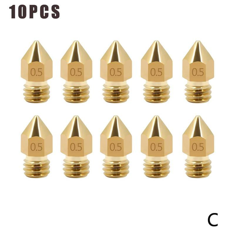 10Pcs Stainless Steel Nozzle 0.4mm M6 Thread For 1.75mm 3D Printer MK8 