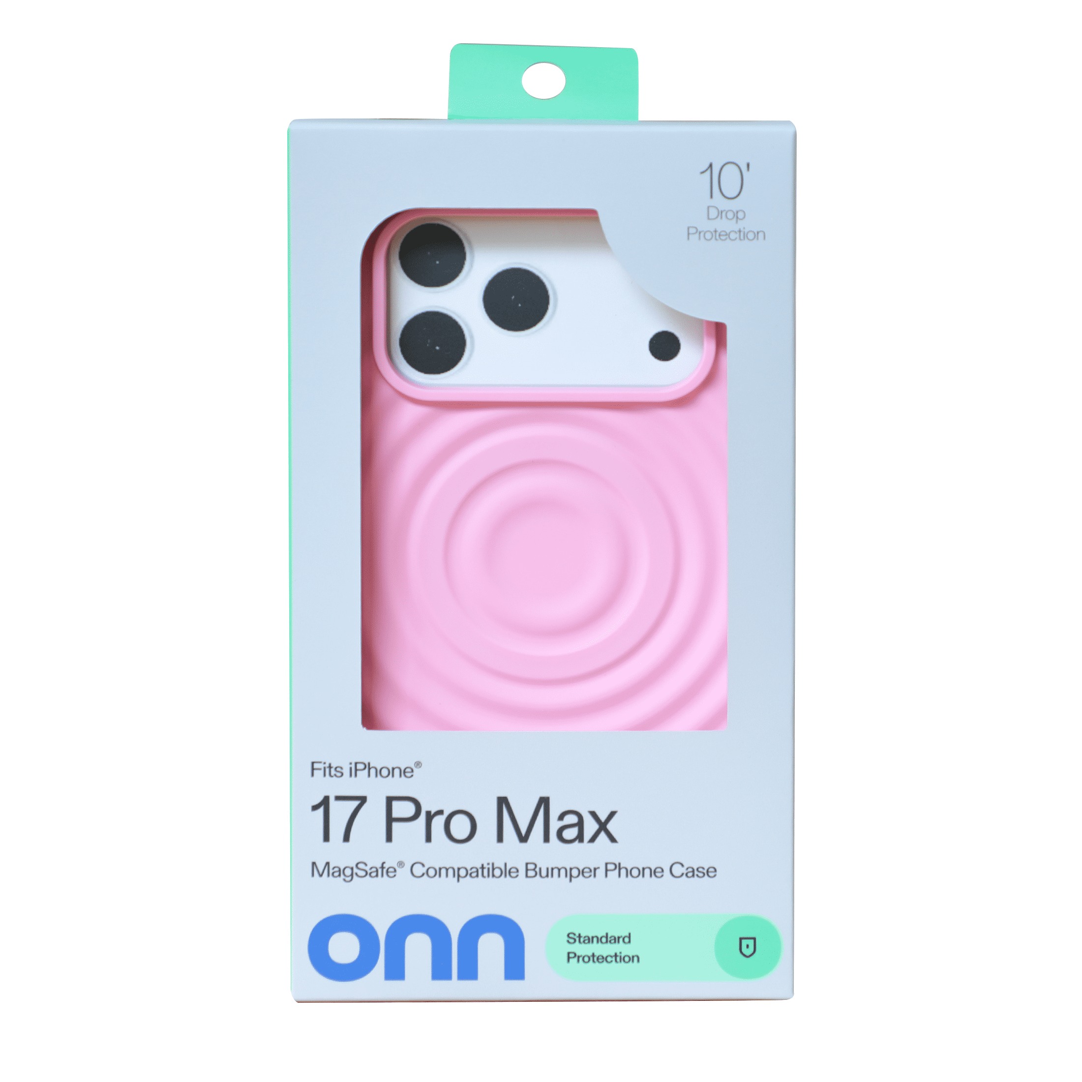 onn iPhone 17 Pro Max Case, MagSafe Compatible Bumper Phone Case for Apple iPhone, Pink
