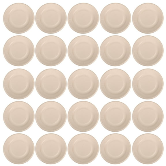 EXHUMKY 50pcs Beige Round Paper Plates Disposable Bulk Platters for Tea Party Dessert and Everyday Use