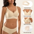 thumbnail image 3 of Qylux Women's Wireless Bra - Full Coverage Seamless Soft Support Bra,Comfortable T-Shirt Bra for Everyday Wear,Nude,L, 3 of 7