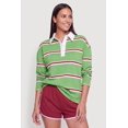 thumbnail image 2 of Women's Striped Long Sleeve Polo Top, 2 of 4
