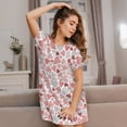 thumbnail image 3 of Gukieu Hand Drawn Hearts Print Women's Nightgown, A-line Round Neck Short-sleeved Nightgown Pajamas Home Wear Suitable for Home and Outing, 3 of 6