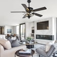 thumbnail image 2 of Cusp Barn 52inch Modern Glam Crystal Ceiling Fan with Light and Remote, 6 Speeds DC Motor Reversible Ceiling Fans, 2 of 12