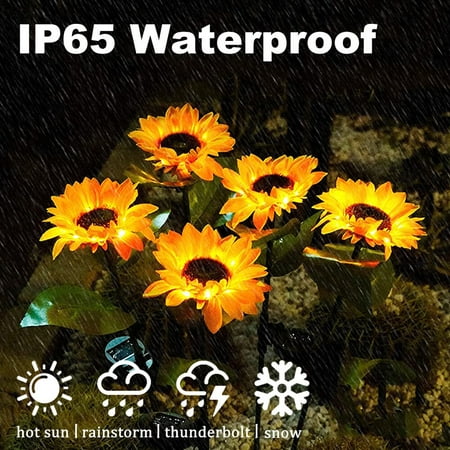 

LED Solar Sunflower Outdoor Lawn Light IP65 Waterproof Pathway Yard Wedding Holiday Garden Decoration Solar Flowers Lamp