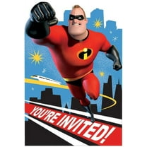Incredibles 2 Disney Pixar Movie Kids 8 Birthday Party Invitations w/Envelopes