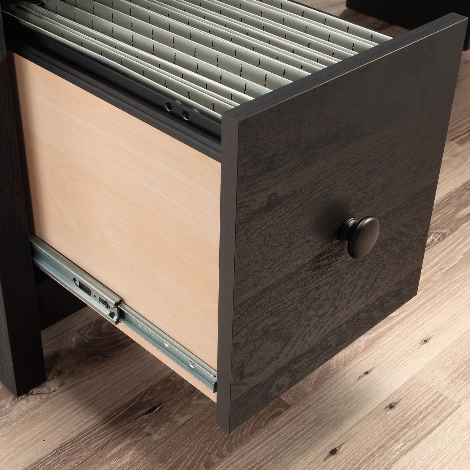 Sauder® Collection Dawson Trail™ L-Bureau (2 Boîtes), Finition Raven Oak™, 427419